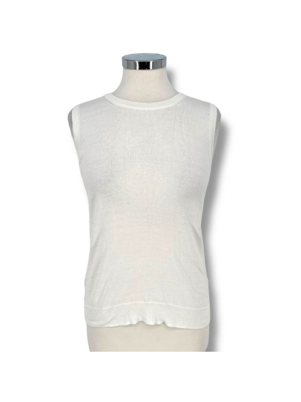 J.Crew Classic Shell Sleeveless Sweater 100% Cotton White Size Small NWT